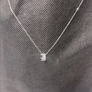 Sterling Silver Crown Necklace with sparkling stones NWOT